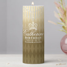 Vela de Pilar Dourado da Coroa