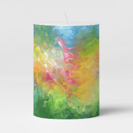 vela de pilar floral abstrato