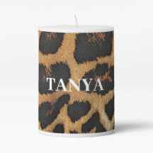 Vela do Pilar Personalizado - Impressão Leopardo