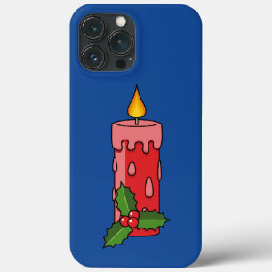 Vela do Pilar Vermelho Natal com Holly