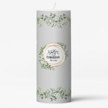 Vela Floral Personalizada com Anéis de Ouro