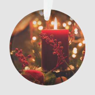 Vela iluminada dos enfeites de natal círculo