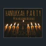 Vela Menorah do Convite de festas Hanukkah Persona<br><div class="desc">Partido Personalizado do Convite de festas Hanukkah Salve a Data, Tipografia Velas da Lâmpada Menorah Velas da Lâmpada da Lâmpada à Noite, Informações gerais sobre Fotografia Noturna, você pode alterar o texto</div>