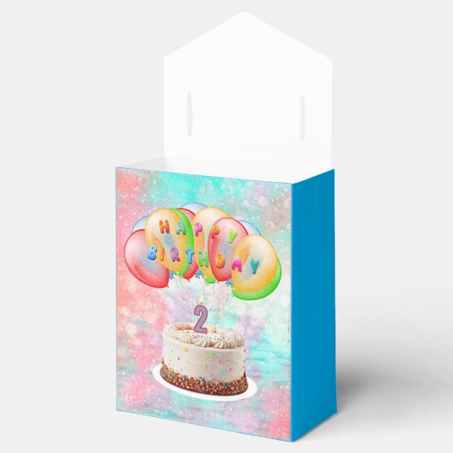 Vela Número 2 no Bolo, Caixa de Favor de Aniversár (Aberto)
