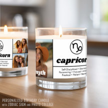 Vela personalizada de aniversário Capricórnio Zodí