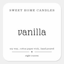 Vela Personalizada Etiqueta Quadrada