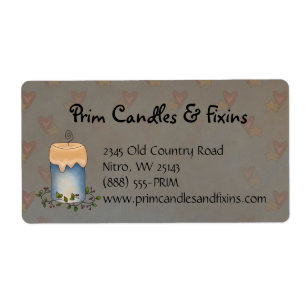 Vela primitiva do país com etiqueta das bagas