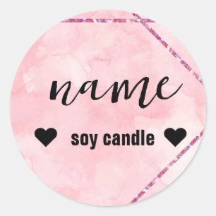 Vela Rosa Etiqueta Adesiva