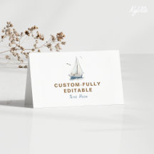 Vela sobre o Cartão B-dia de Comida Dobrada Náutic