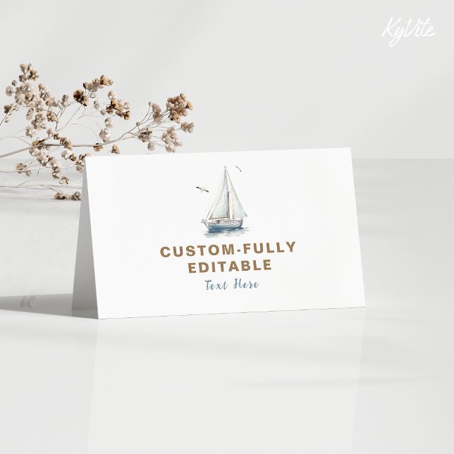 Vela sobre o Cartão B-dia de Comida Dobrada Náutic (Criador carregado)