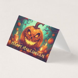 Velas de Abóbora Dentada Brilham Arte de Halloween