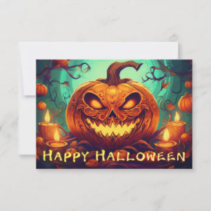 Velas de Abóbora Dentada Brilham Arte de Halloween