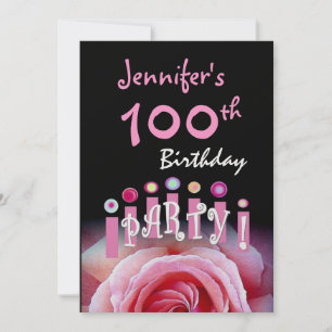Velas de Convite de aniversário 100 personalizada