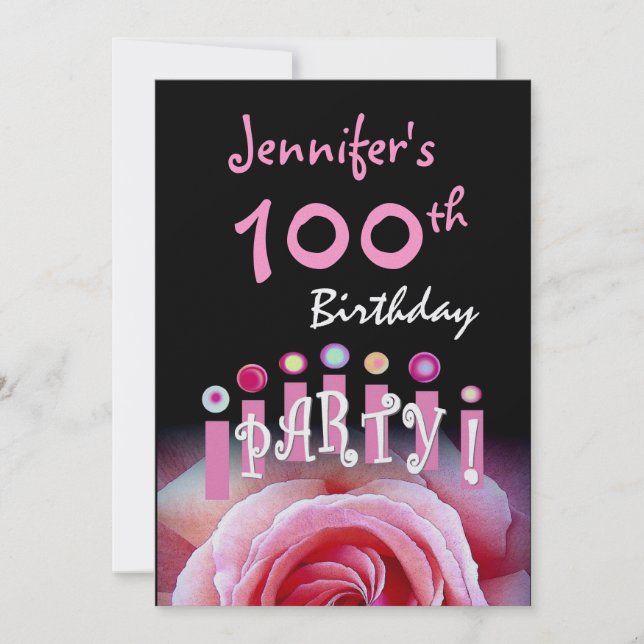 Velas de Convite de aniversário 100 personalizadas (Frente)