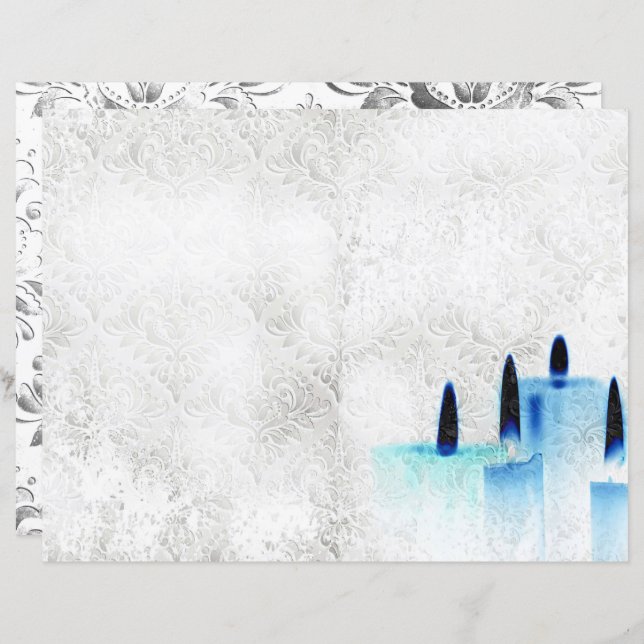 Velas em papel de scrapbook de padrão vintage (Frente/Verso)