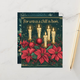 Velas Festivas Florais Bíblia Papel Escarlate Vers