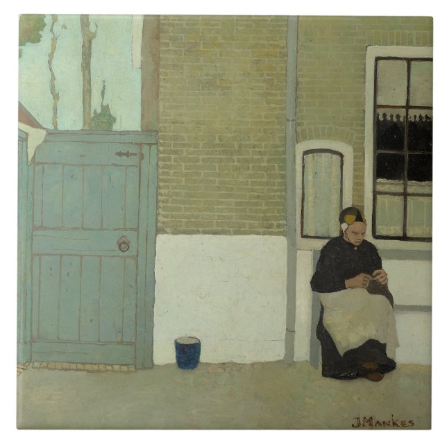 Velha holandesa em frente à sua casa (Jan Mankes) (Frente)