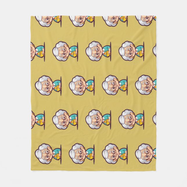 Velha senhora com cobertor de galinha (Frente)