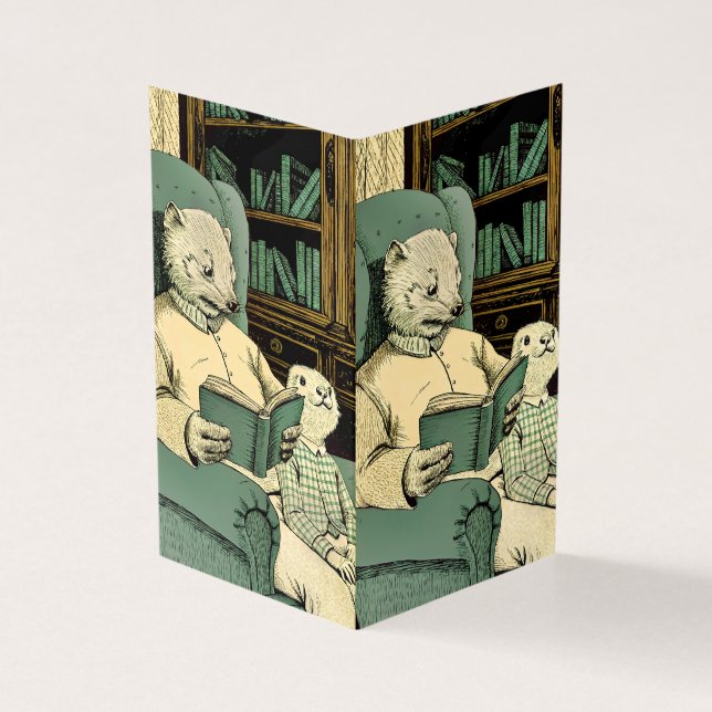 Velho fuzileiro lendo um livro para uma jovem moça (Exterior)