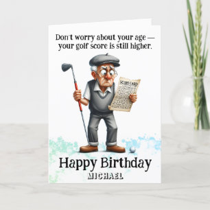 *~* Velho Homem - Cartão de Aniversário de Golf AP