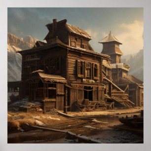 Velho salão do século XIX abandonado bela Poster