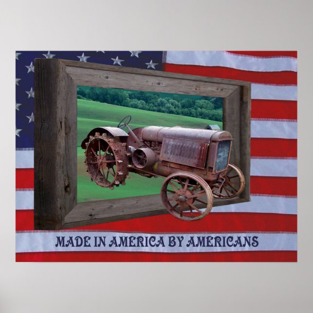 VELHO TRATOR A RETIRAR-SE DE POSTER DE QUADRO (Frente)