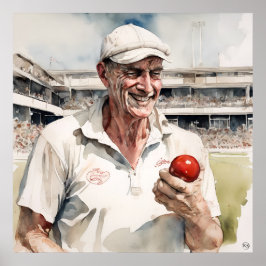 Velhos Bowlers Nunca Morrem - Impressão de críquet
