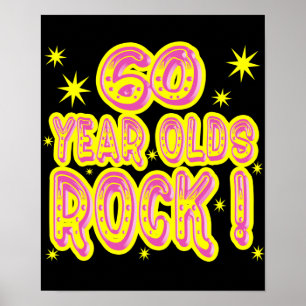 velhos de 60 anos! impressão de Poster (rosa)