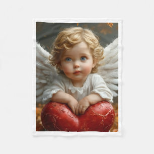 Velo Bebê Anjo com Asas e Cobertor de Fleece Coração Ve