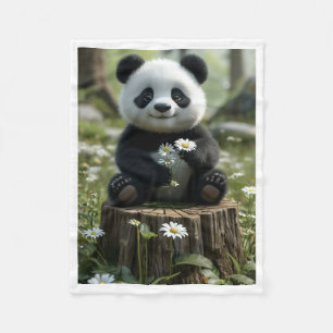 Velo Bebê Panda Fofo Cobertor de Flores