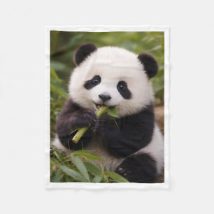 Velo Bebê Panda Fofo Comendo Cobertor de Fleece de Bamb