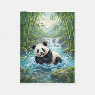 Velo Bebê Panda Fofo no Cobertor de Fleece do Rio de Ba