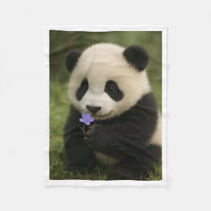 Velo Bebê Panda Fofo Segurando Cobertor de Fleece de Fl
