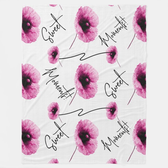 Velo Belo cobertor de velhas flores cor-de-rosa (Frente)