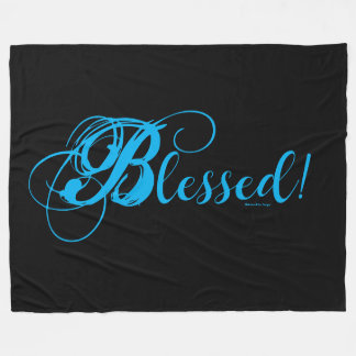 Velo Bendito! Cobertor de Fleece (Preto/Azul)