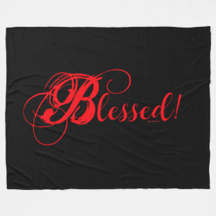 Velo Bendito! Cobertor de Fleece (Preto/Vermelho)