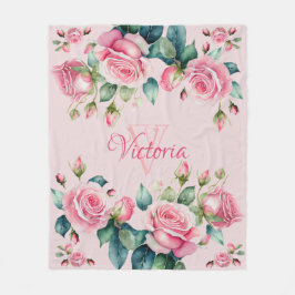 Velo Blush Blooms: Um Cobertor de Fleece com Rosa em Aq