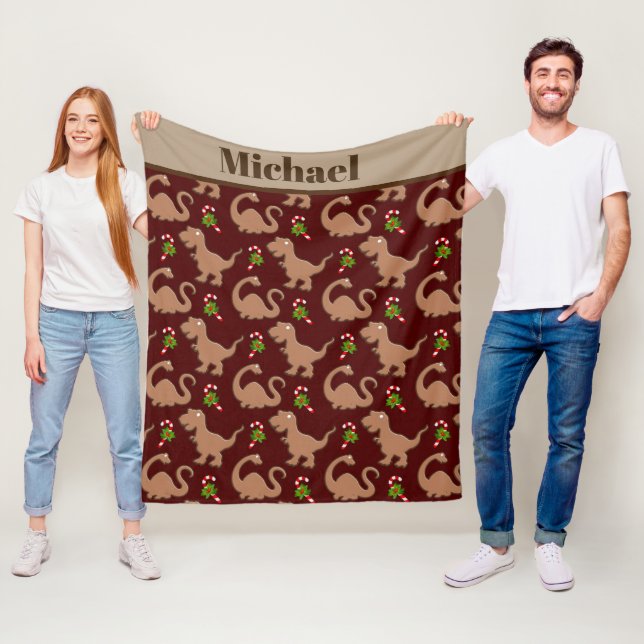 Velo Bonito dinossauro de Natal adiciona nome cobertor (In Situ)