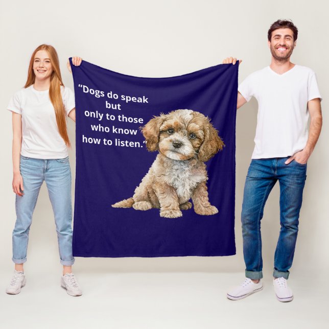 Velo Cães Falam Se Você Ouvir Cobertor de Fleece de Cac (In Situ)