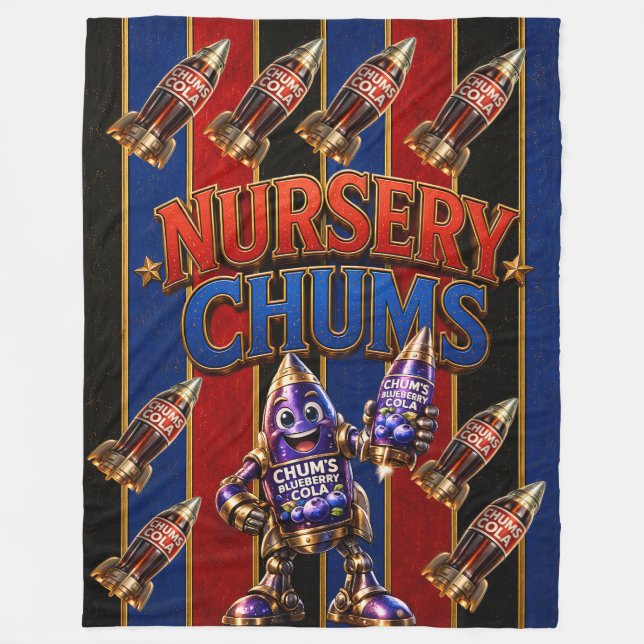 Velo Chums Nursery/ grande cobertor de berçário/chums c (Frente)
