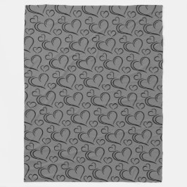 Velo Cinza e cobertor de sherpa grande de coração negro