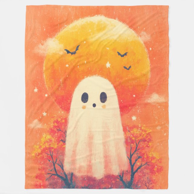 Velo Cobertor Aconchegante de Halloween Fofo (Frente)