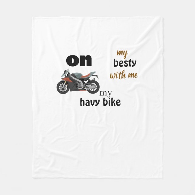 Velo cobertor branco com moto de corrida (Frente)