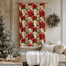 Cobertor Clássico de Férias em Aquarela Natal Flor