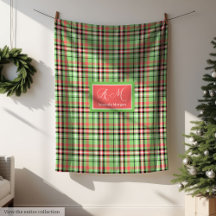 Cobertor Clássico de Natal com Xadrez Escocês para