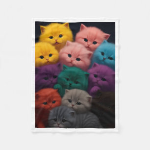 Velo Cobertor Colorido de Gatinhos Fofinhos