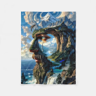 Velo Cobertor com Face de Montanha da Natureza Surreal