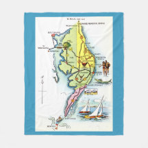 Cobertor com Mapa Antigo de Delaware Maryland