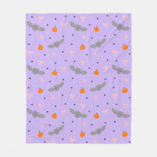 Velo Cobertor com Padrão de Morcego de Halloween Roxo F