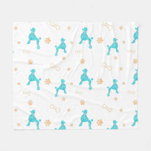 Velo Cobertor com Silhueta de Poodle Azul Pastel Minima